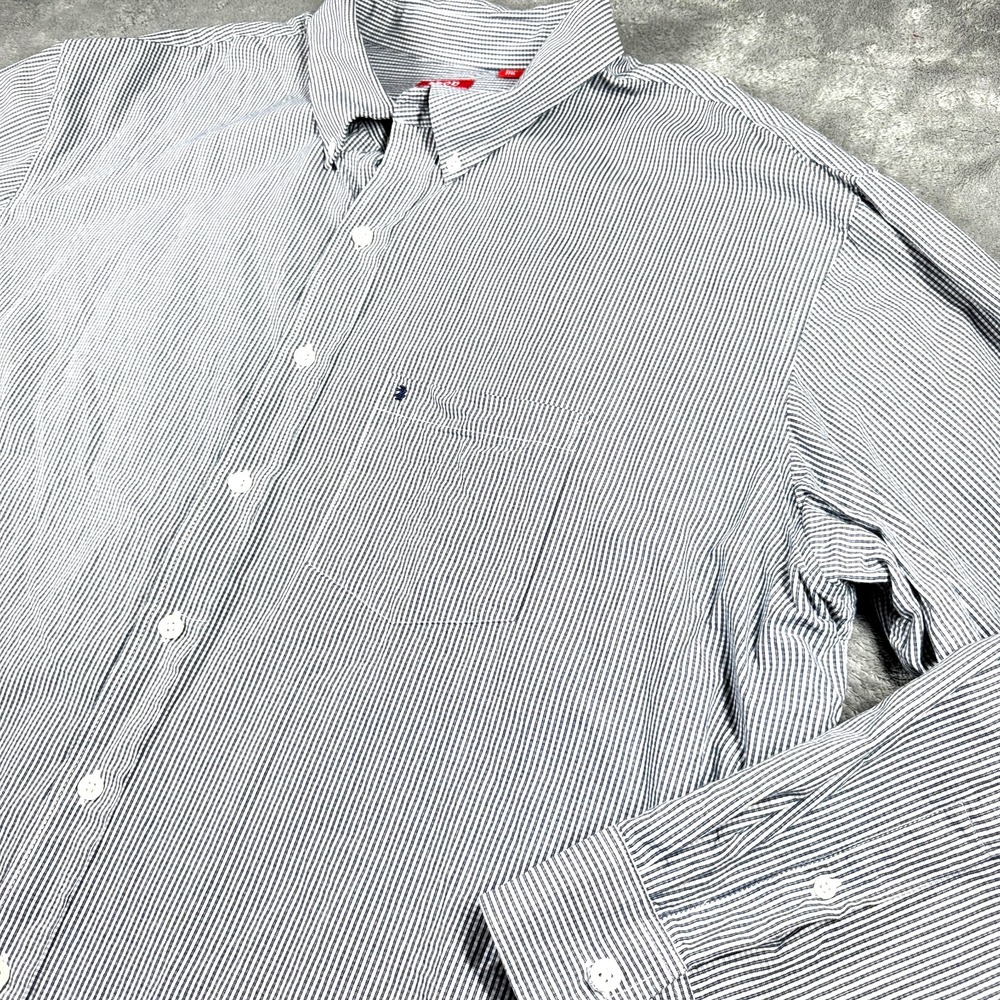 IZOD Plaid Button-Up Long‎ Sleeve Shirt Men's 3XLT Cotton Casual